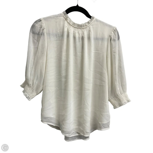 Blouse 3/4 Sleeve By Ann Taylor In Cream, Size: Xs