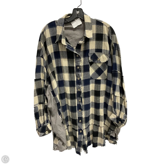 Tunic Long Sleeve By Easel In Checkered Pattern, Size: L