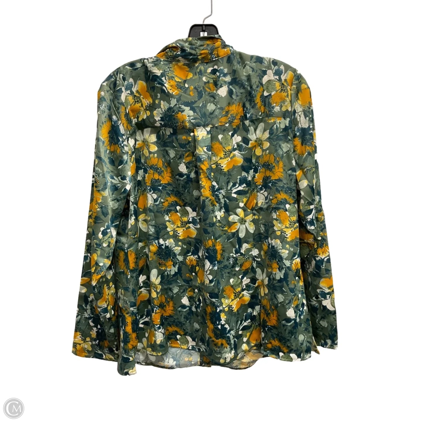 Blouse Long Sleeve By D&co. In Floral Print, Size: M
