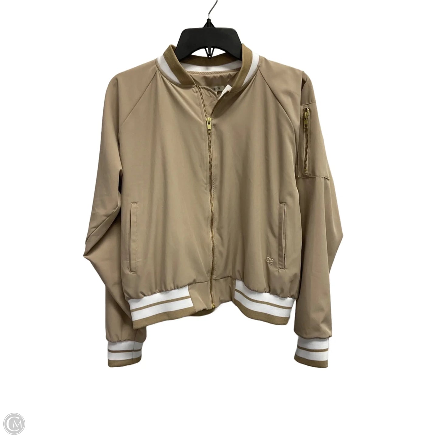 Jacket Shirt By Albion In Tan, Size: M