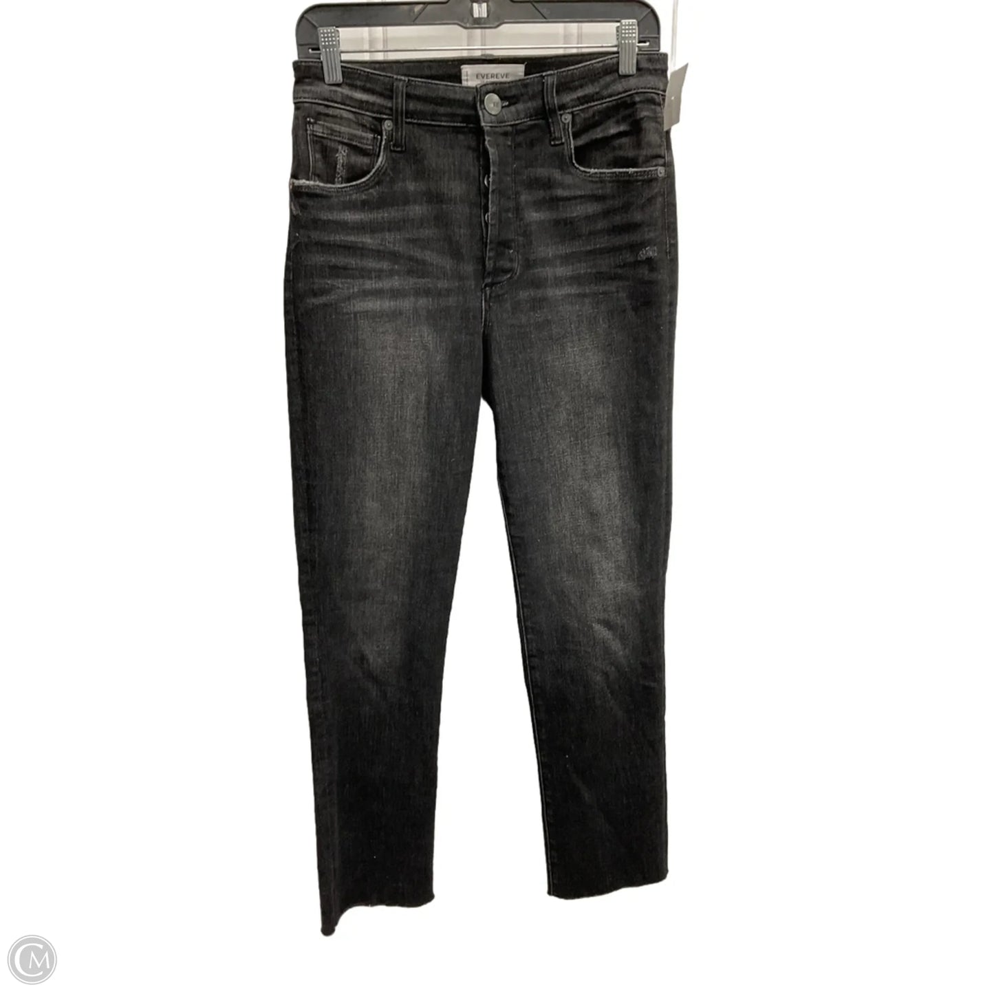 Jeans Straight By Evereve In Black Denim, Size: 4