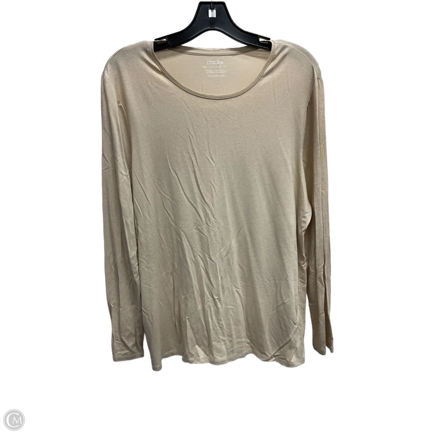 Top Long Sleeve Basic By Chicos In Gold, Size: L