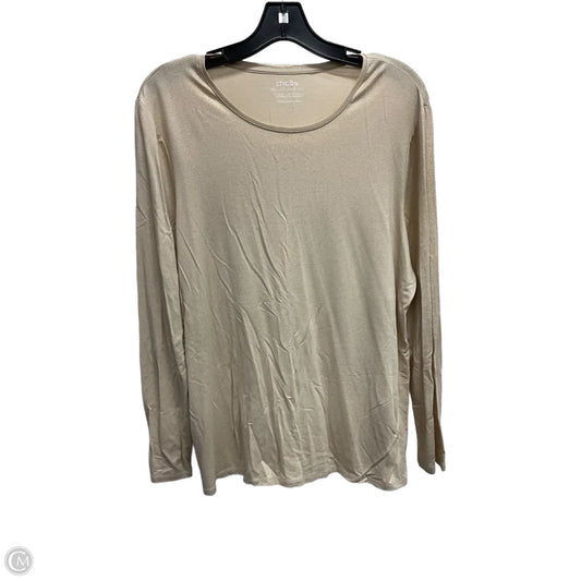 Top Long Sleeve Basic By Chicos In Gold, Size: L
