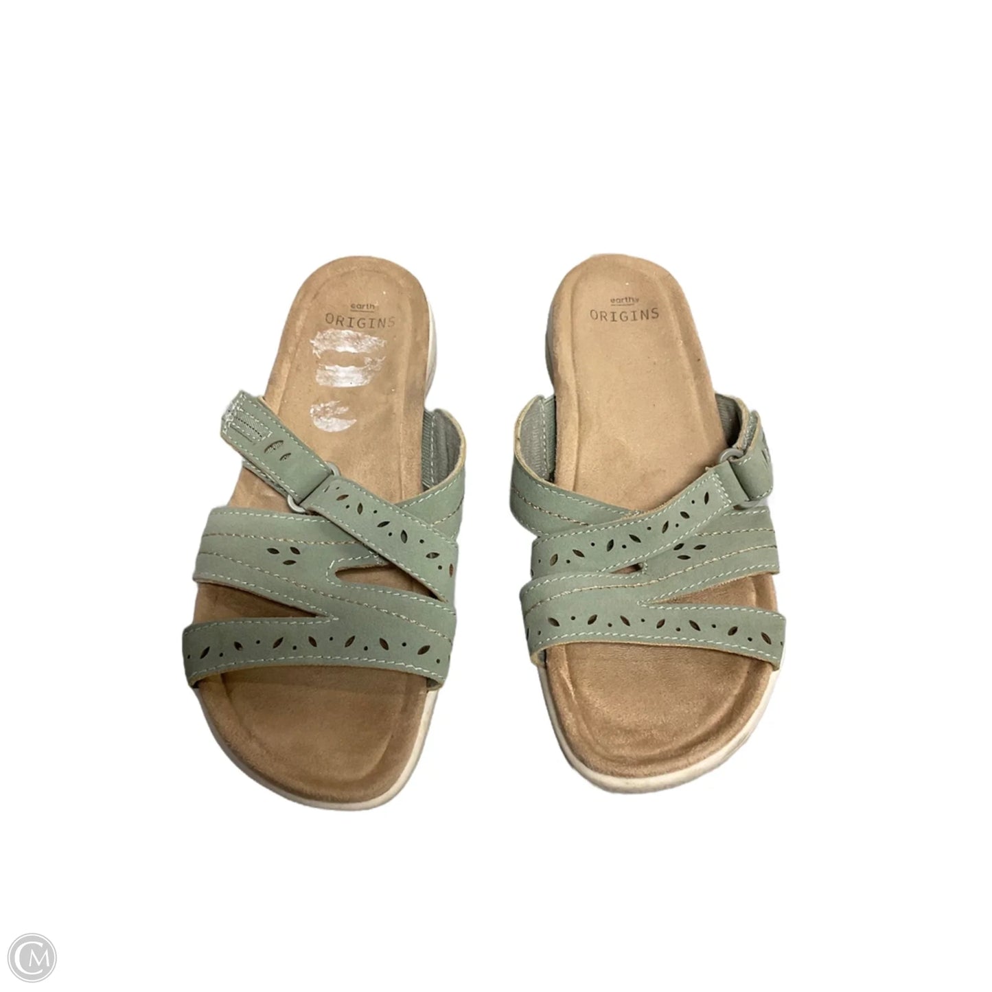 Sandals Flats By Earth In Green, Size: 9.5