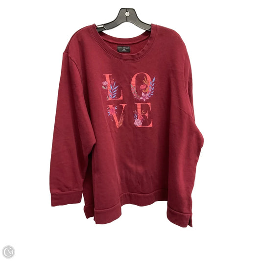 Sweatshirt Crewneck By Lane Bryant In Maroon, Size: 4x