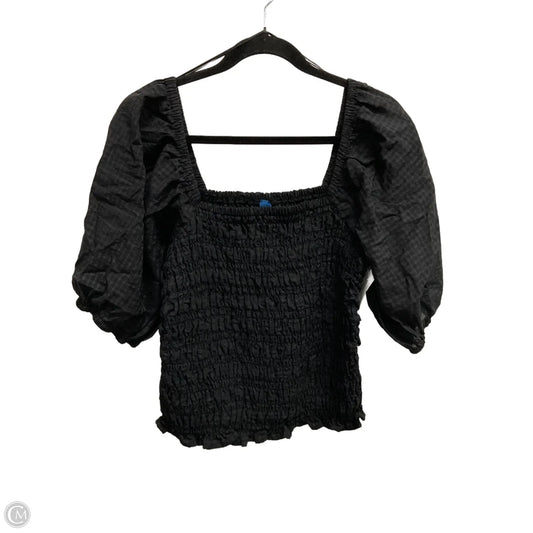 Blouse Short Sleeve By Old Navy In Black, Size: L