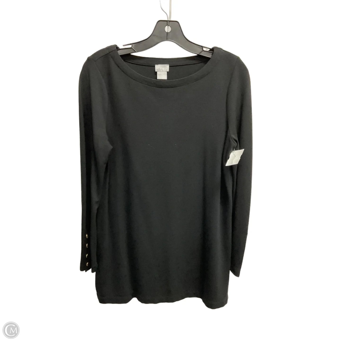 Top Long Sleeve By Chicos In Black, Size: S