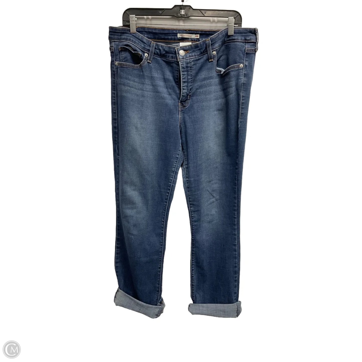 Jeans Straight By Levis In Blue Denim, Size: 18
