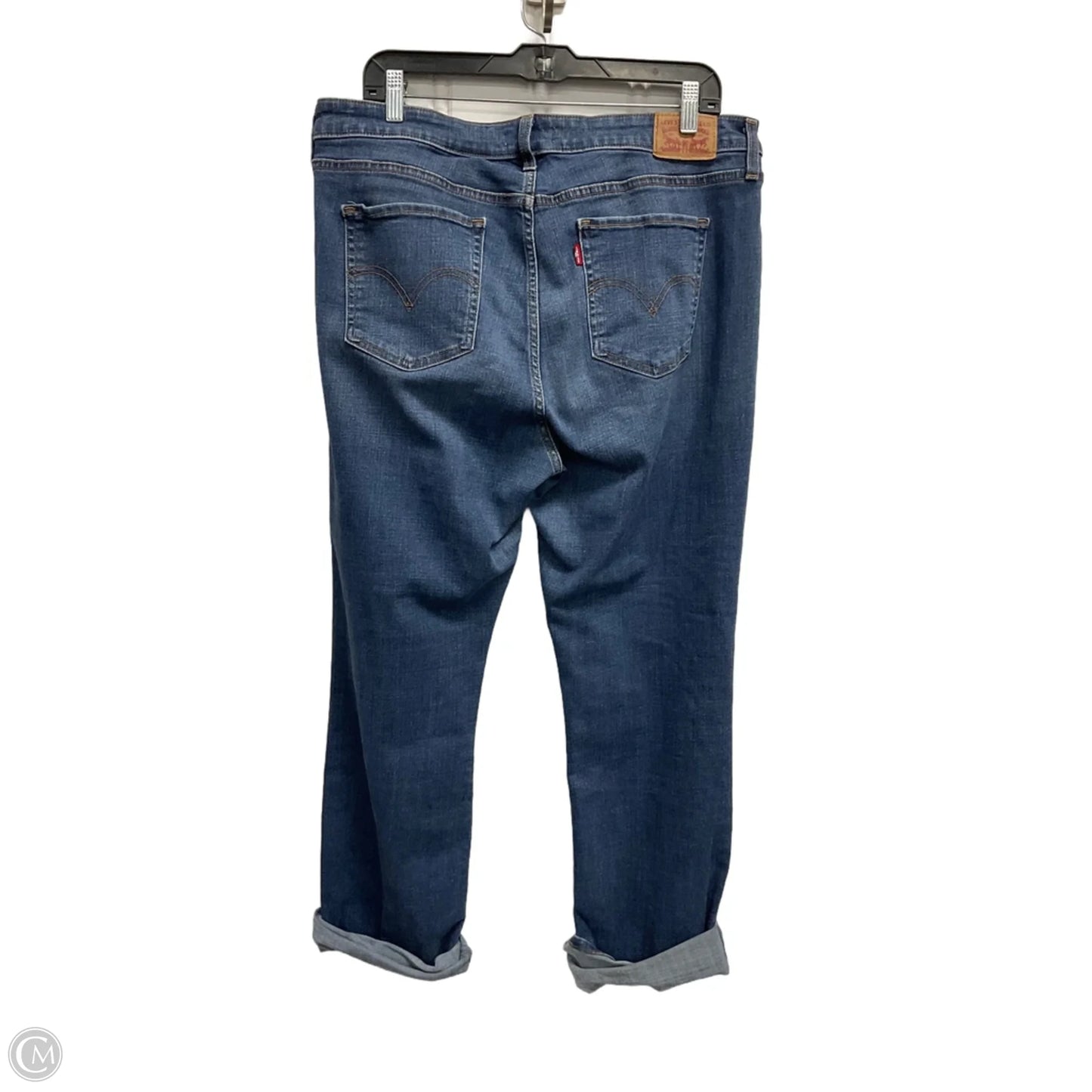 Jeans Straight By Levis In Blue Denim, Size: 18