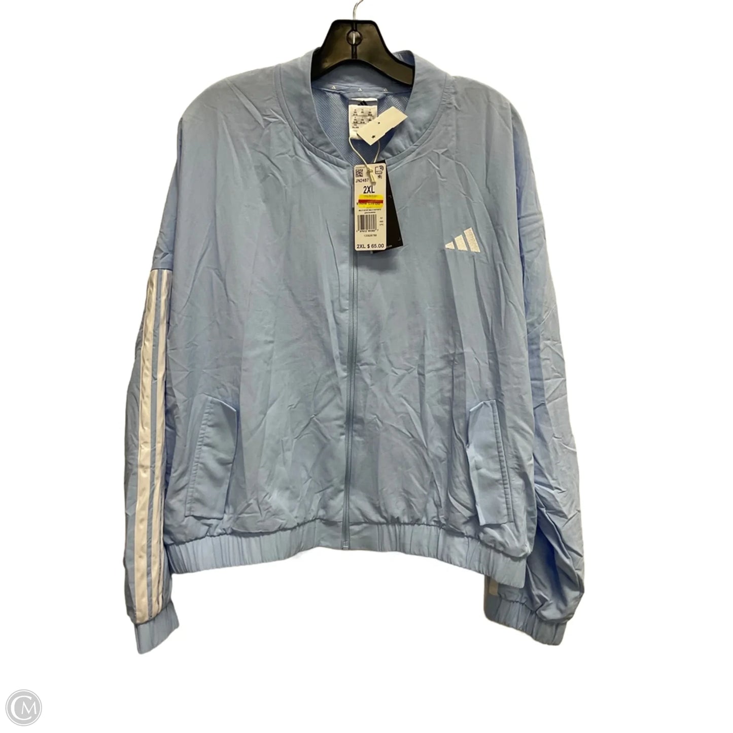 Athletic Jacket By Adidas In Blue, Size: 2x