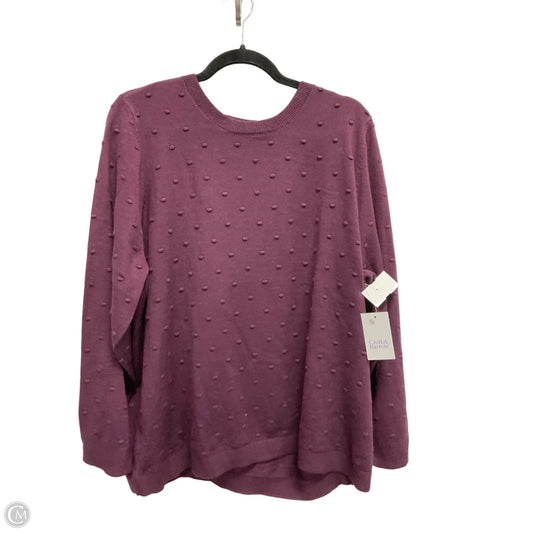Sweater By Croft And Barrow In Purple, Size: 2x
