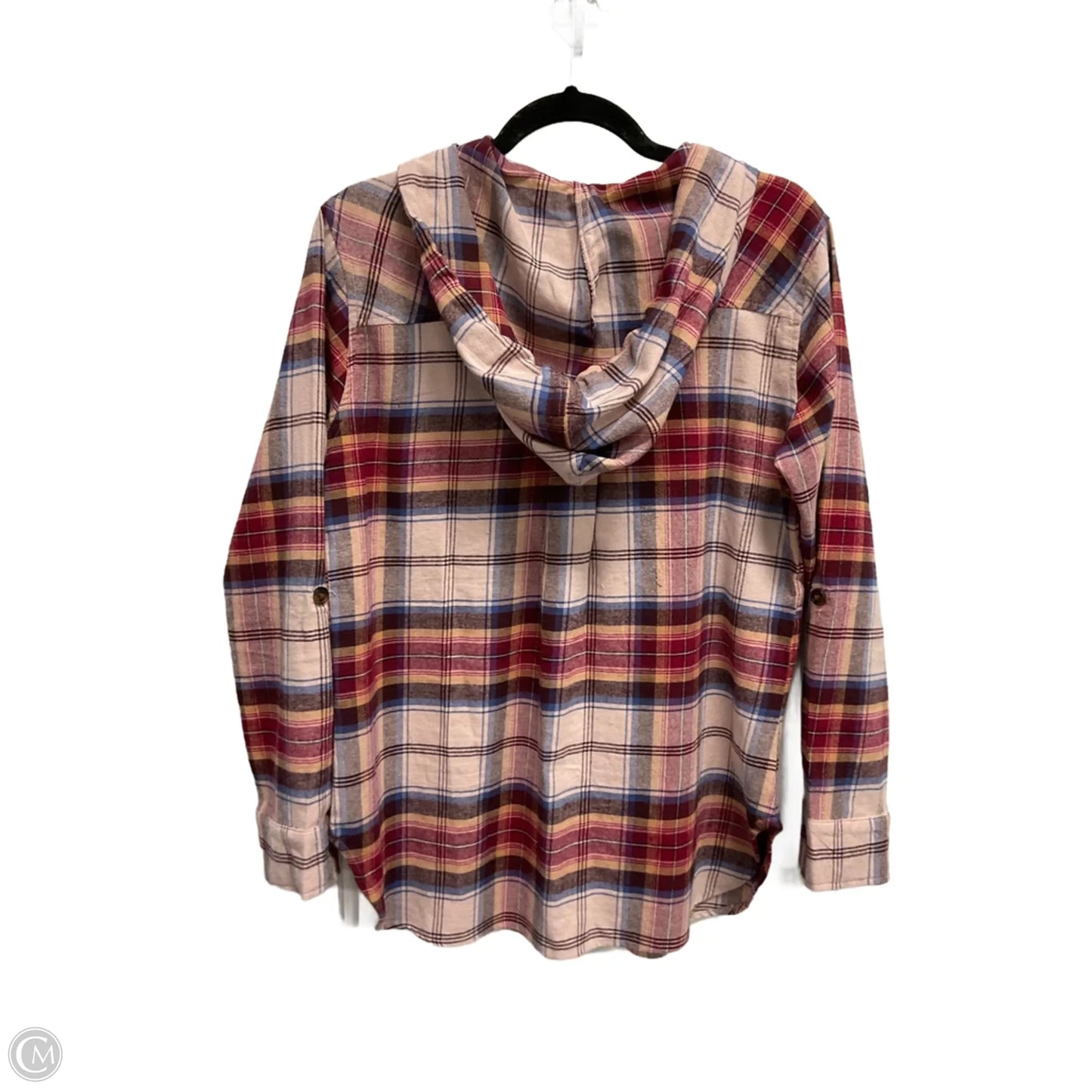 Sweatshirt Hoodie By Keren Hart In Plaid Pattern, Size: M
