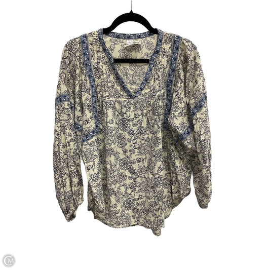 Blouse Long Sleeve By Old Navy In Blue, Size: M
