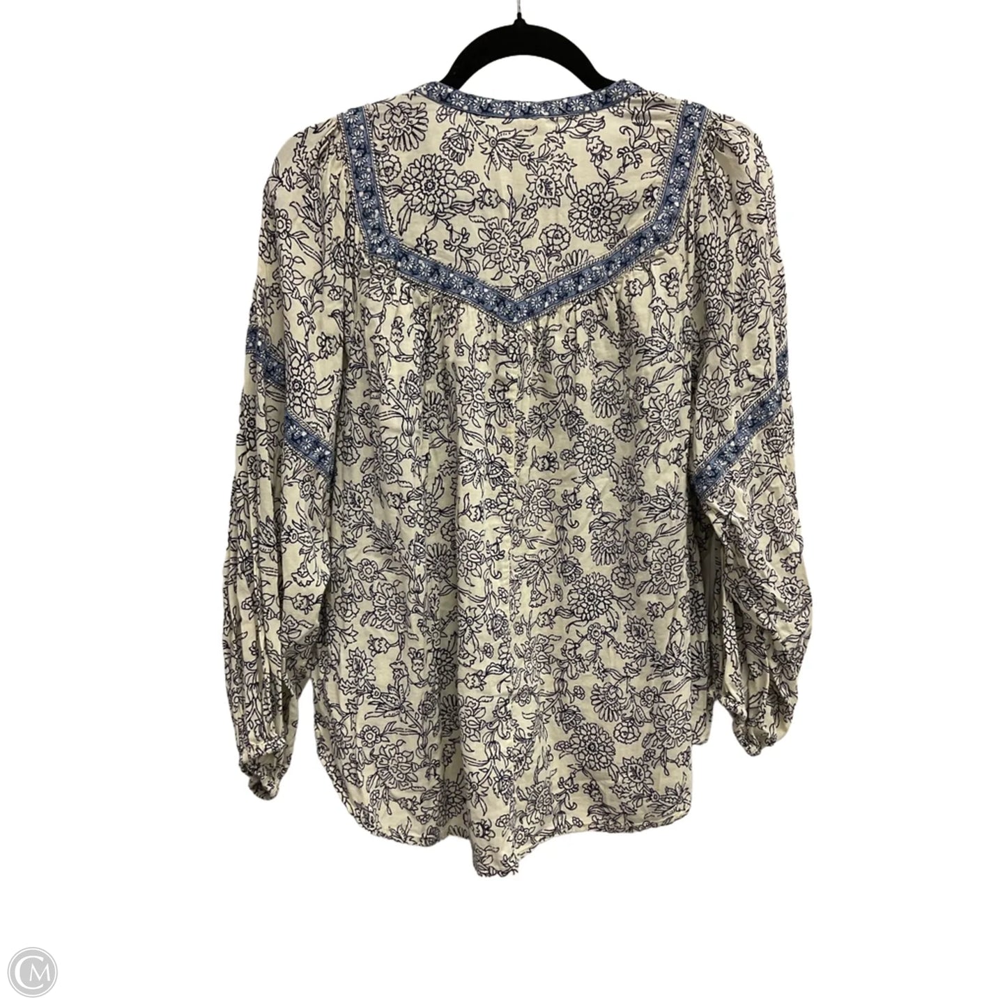Blouse Long Sleeve By Old Navy In Blue, Size: M