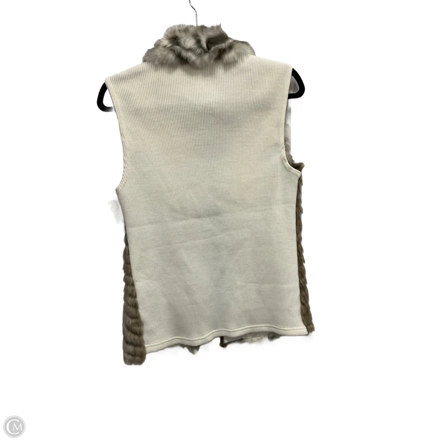 Vest Faux Fur & Sherpa By Chicos In Beige, Size: S