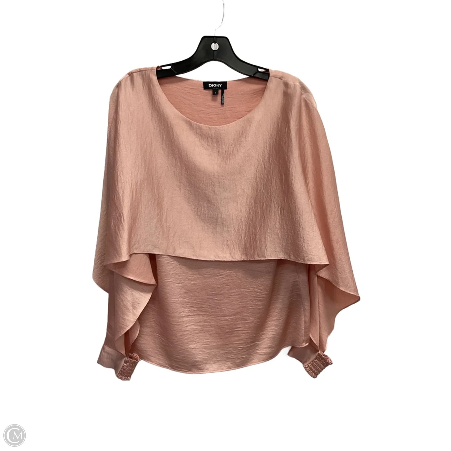 Blouse Long Sleeve By Dkny In Peach, Size: S
