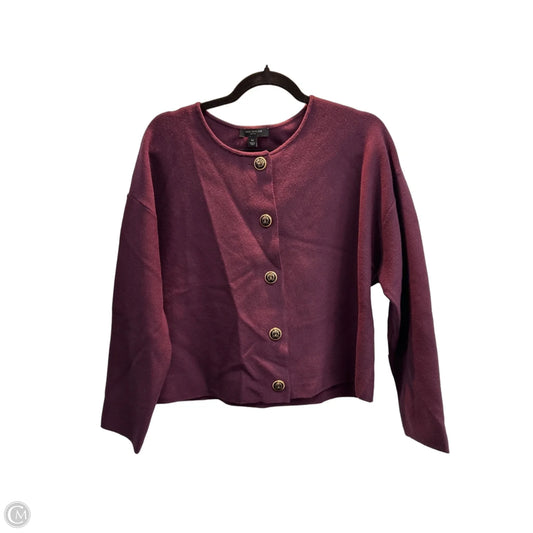 Sweater Cardigan By Ann Taylor In Maroon, Size: Xlp