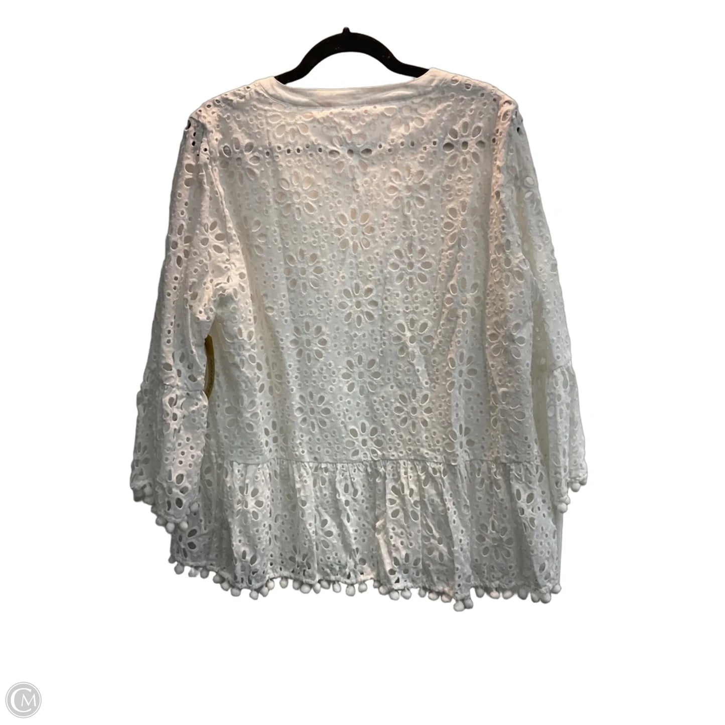 Blouse Designer By Lilly Pulitzer In White, Size: Xl