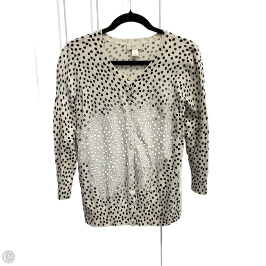 Cardigan By Loft In Polkadot Pattern, Size: M