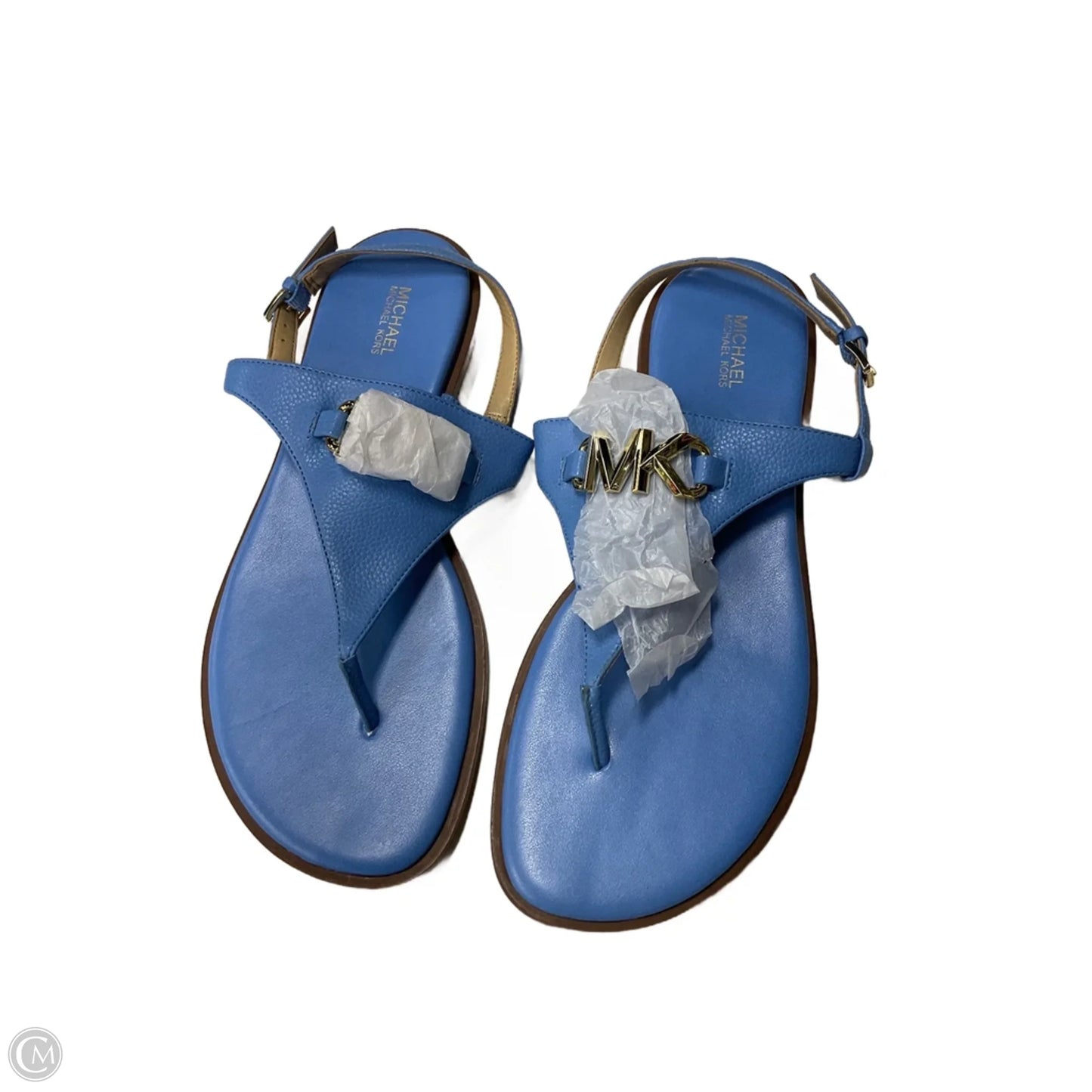 Sandals Flats By Michael By Michael Kors In Blue, Size: 9