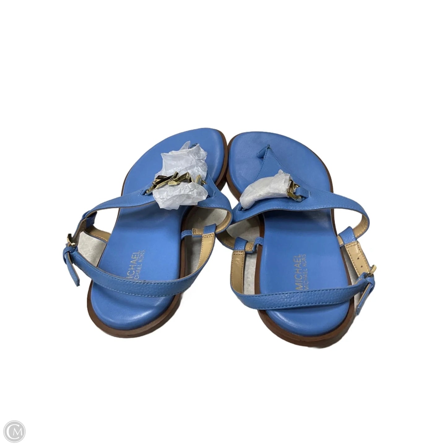 Sandals Flats By Michael By Michael Kors In Blue, Size: 9