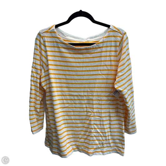Top 3/4 Sleeve Basic By Lands End In Striped Pattern, Size: L