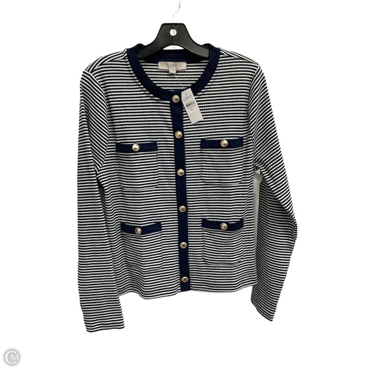 Cardigan By Loft In Striped Pattern, Size: Xxl