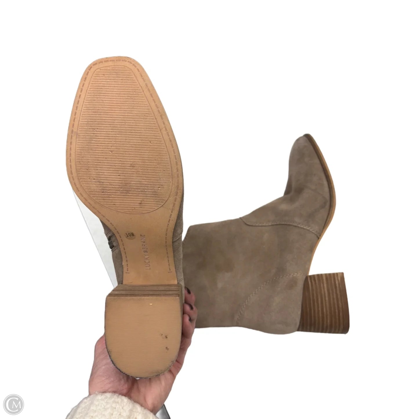 Boots Ankle Heels By Lucky Brand In Tan, Size: 10