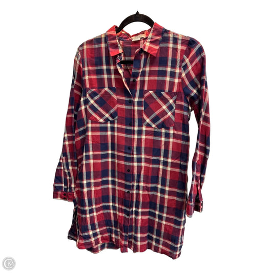 Top Long Sleeve By Clothes Mentor In Plaid Pattern, Size: S