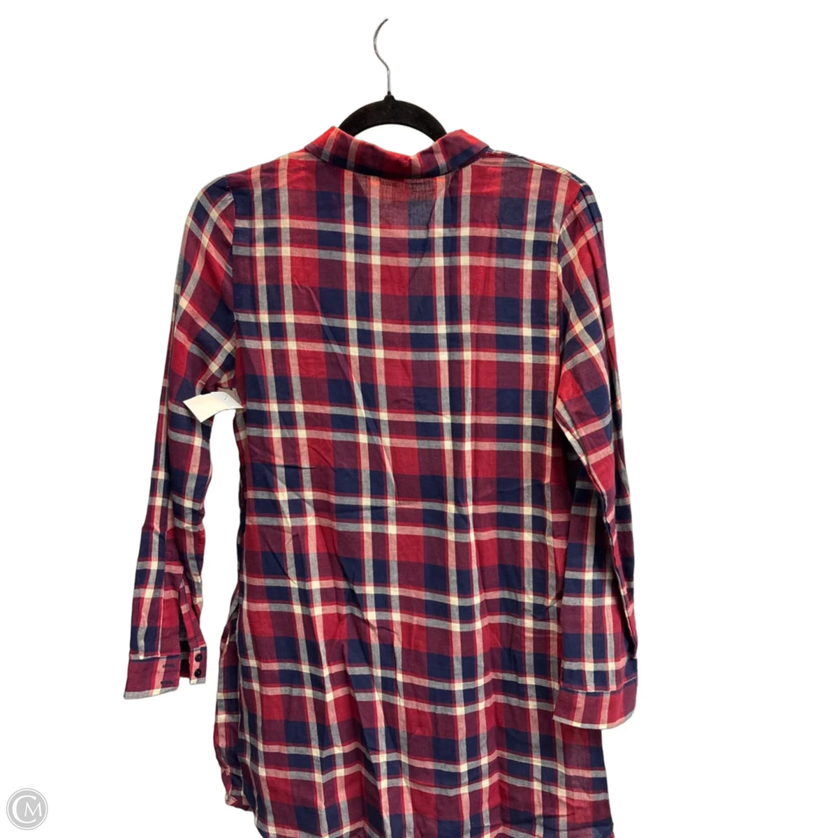 Top Long Sleeve By Clothes Mentor In Plaid Pattern, Size: S