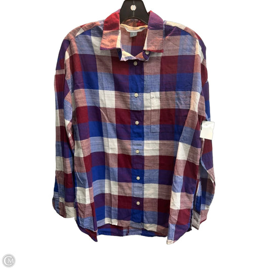 Top Long Sleeve By Old Navy In Plaid Pattern, Size: S
