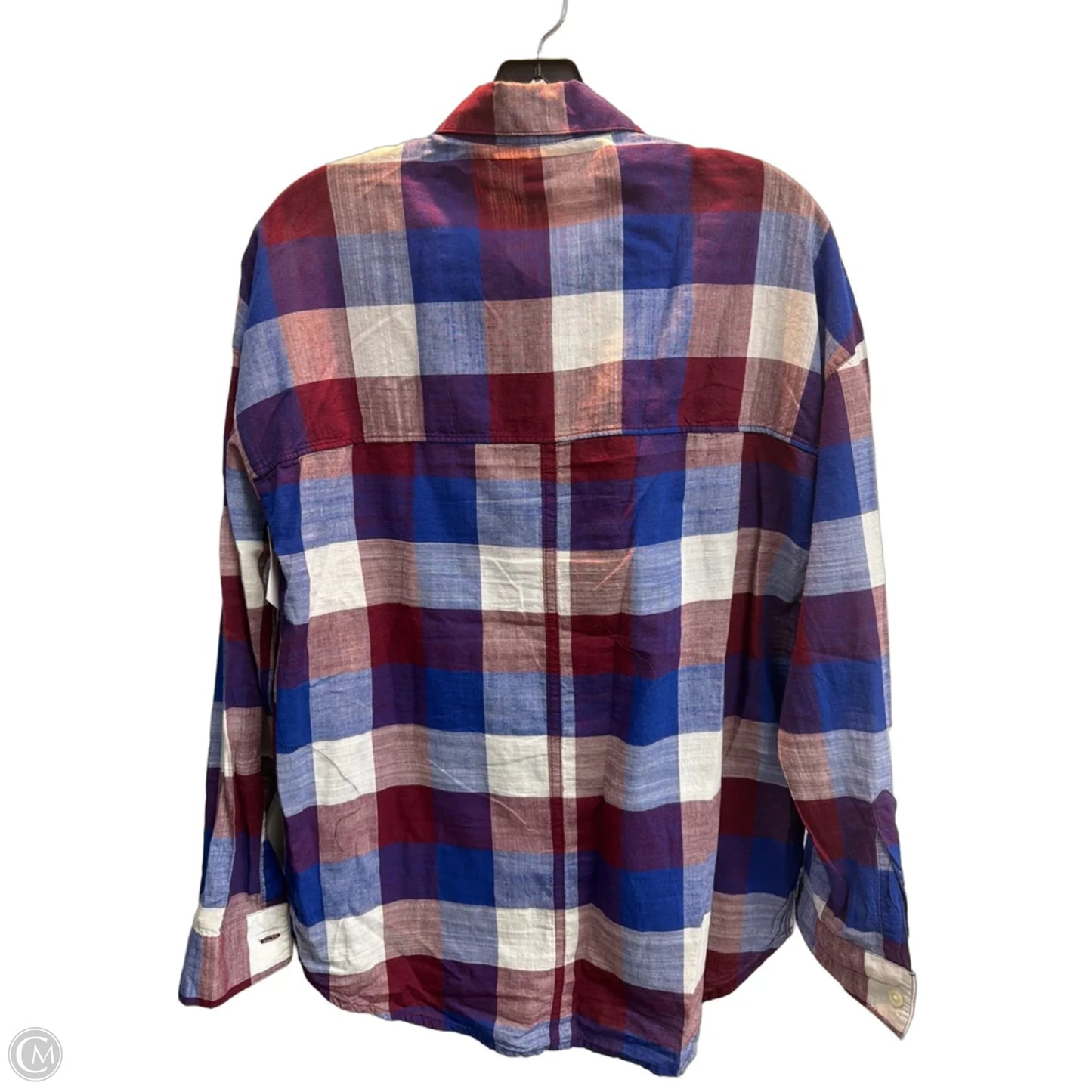 Top Long Sleeve By Old Navy In Plaid Pattern, Size: S