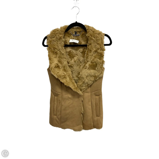 Vest Faux Fur & Sherpa By White House Black Market In Tan, Size: Xs