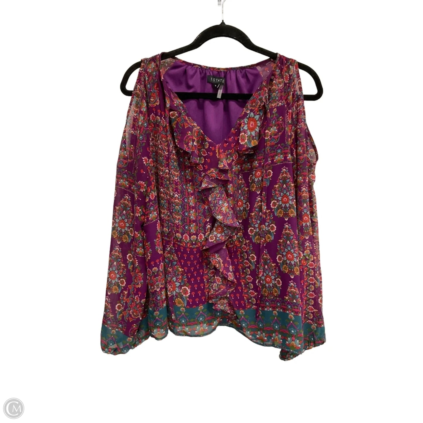 Blouse Long Sleeve By 1.state In Purple, Size: L