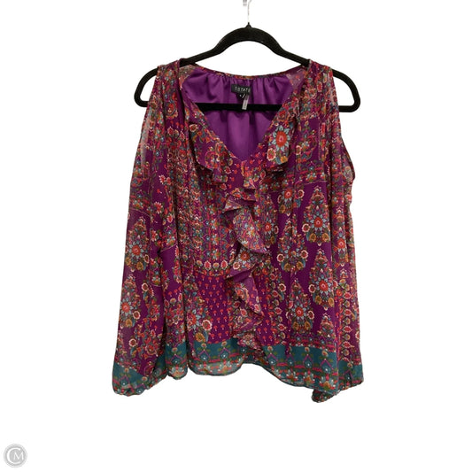 Blouse Long Sleeve By 1.state In Purple, Size: L