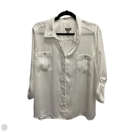 Blouse Long Sleeve By Chicos In White, Size: Xl