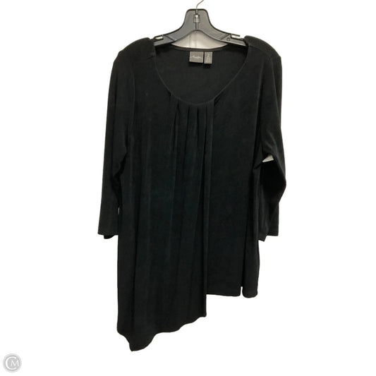 Top 3/4 Sleeve By Chicos In Black, Size: L