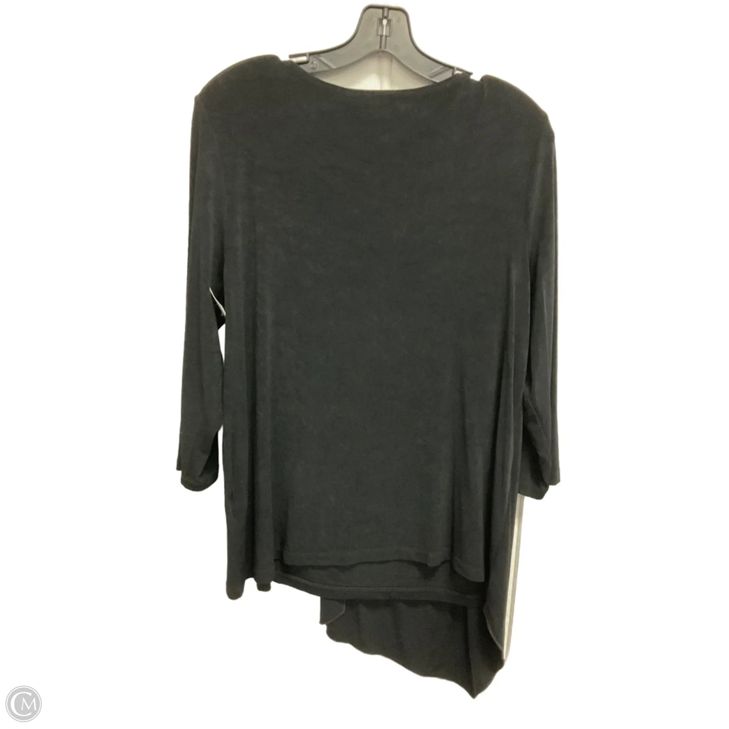 Top 3/4 Sleeve By Chicos In Black, Size: L