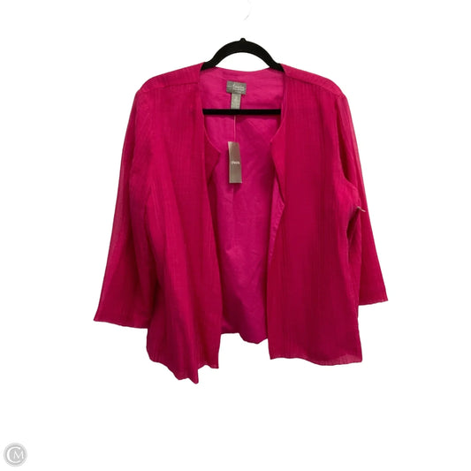 Jacket Shirt By Chicos In Pink, Size: L
