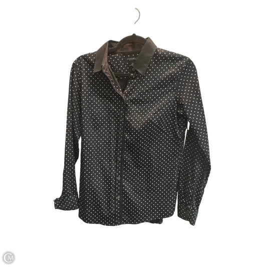 Blouse Long Sleeve By Banana Republic In Polkadot Pattern, Size: M