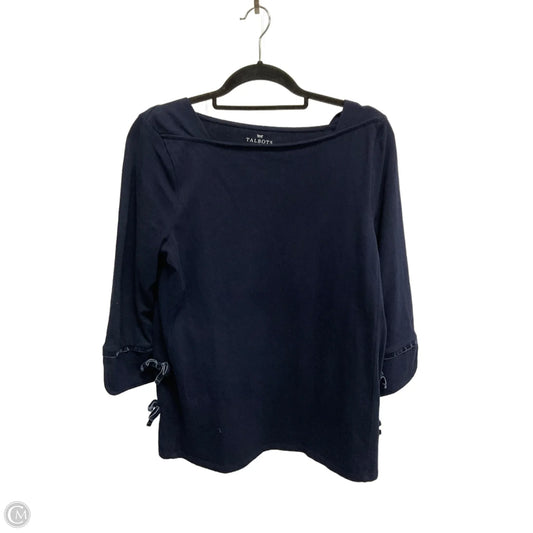 Top 3/4 Sleeve By Talbots In Navy, Size: M