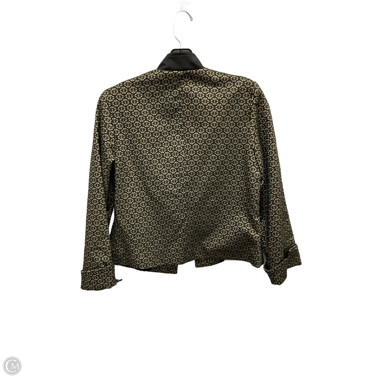 Blazer By Chicos In Black & Gold, Size: S