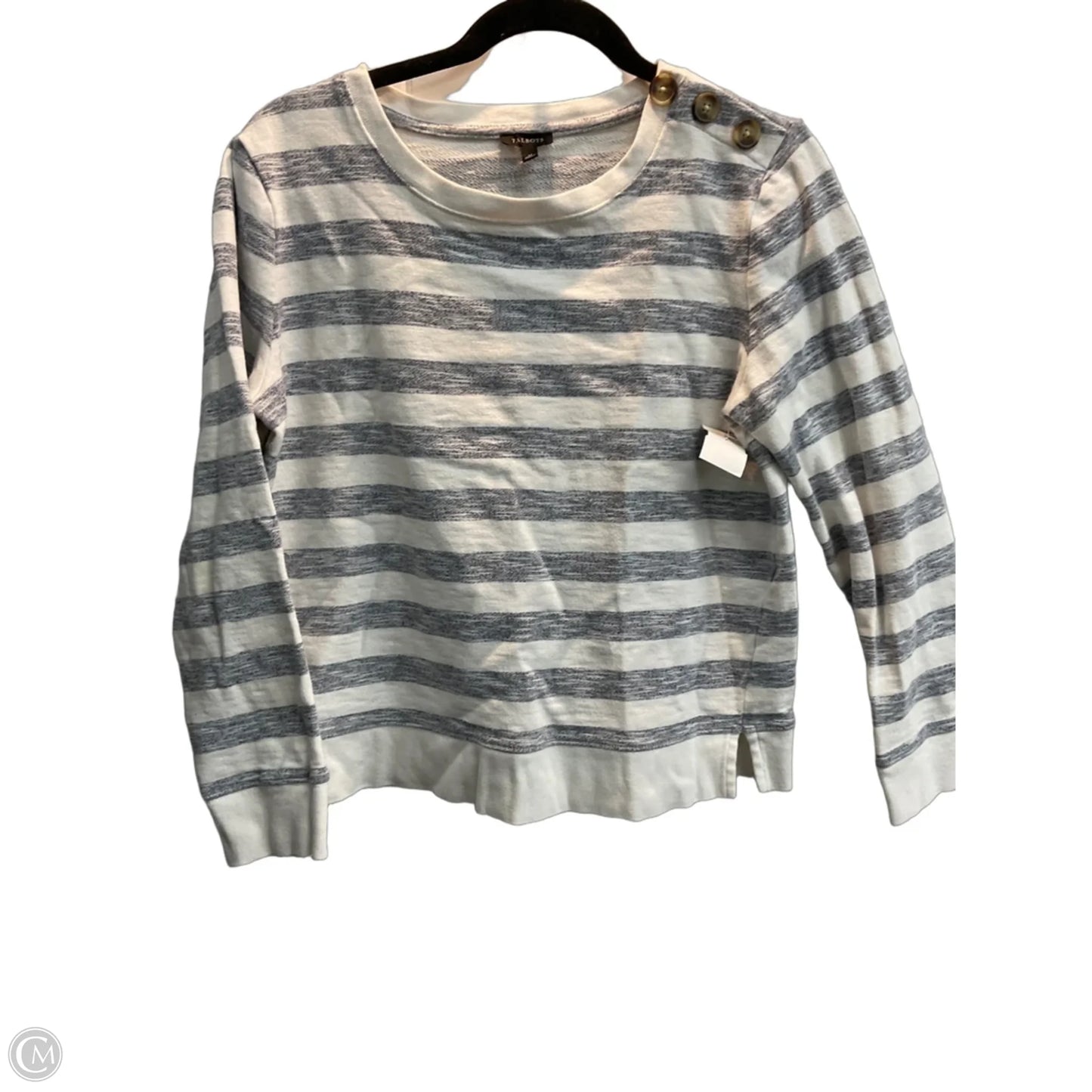 Top 3/4 Sleeve By Talbots In Striped Pattern, Size: M