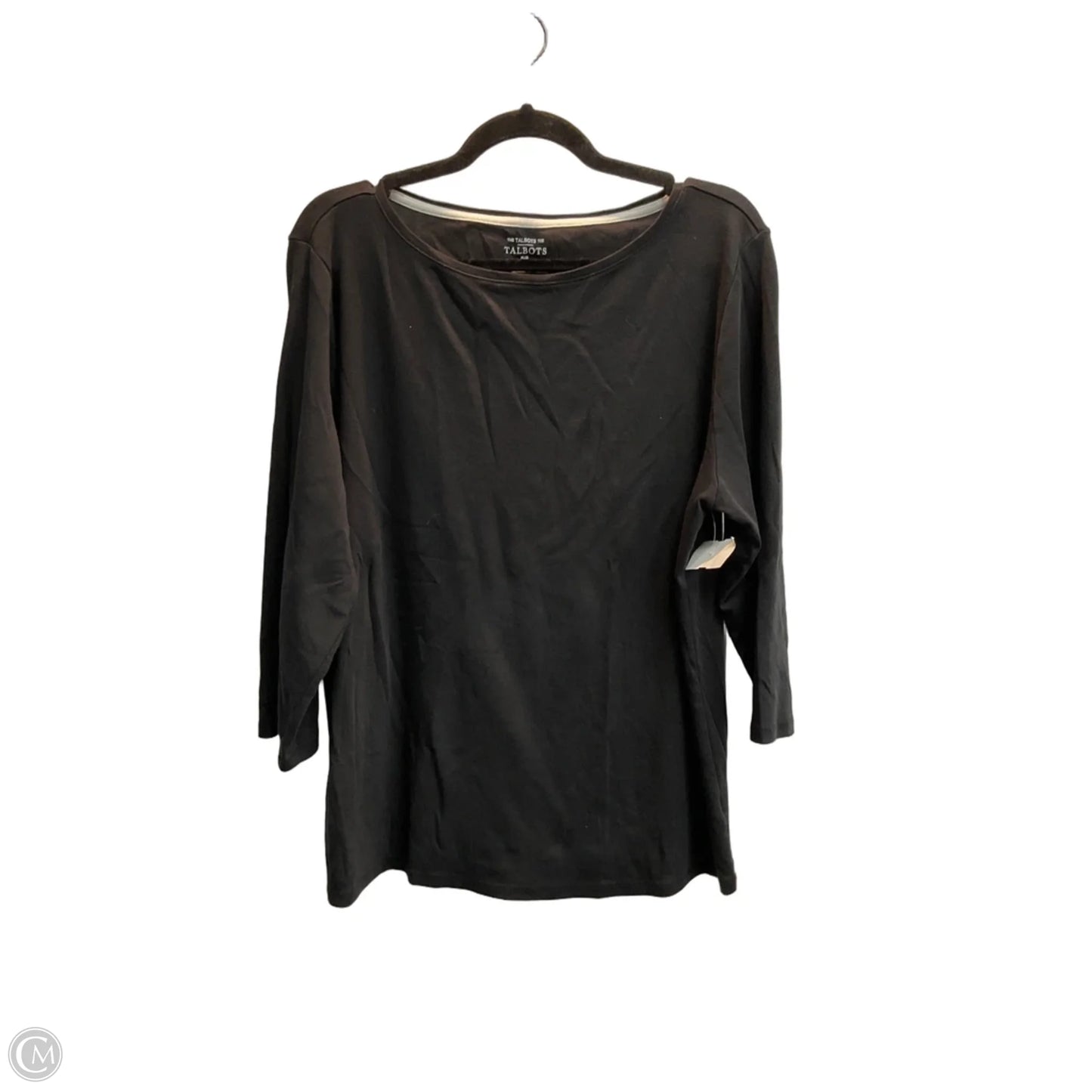 Top 3/4 Sleeve Basic By Talbots In Black, Size: 2x