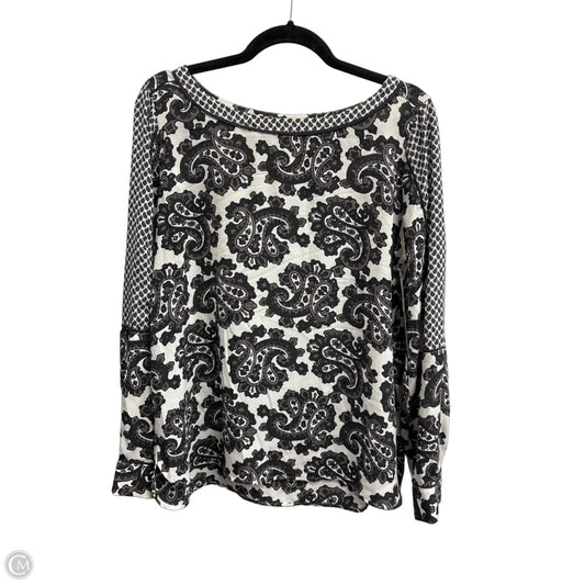 Blouse Long Sleeve By Loft In Paisley Print, Size: Lp