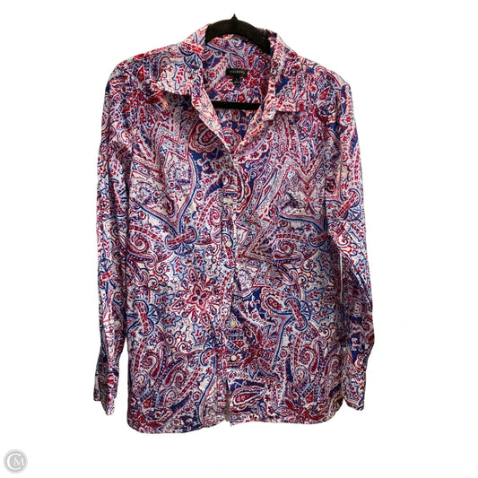 Blouse Long Sleeve By Talbots In Multi-colored, Size: L