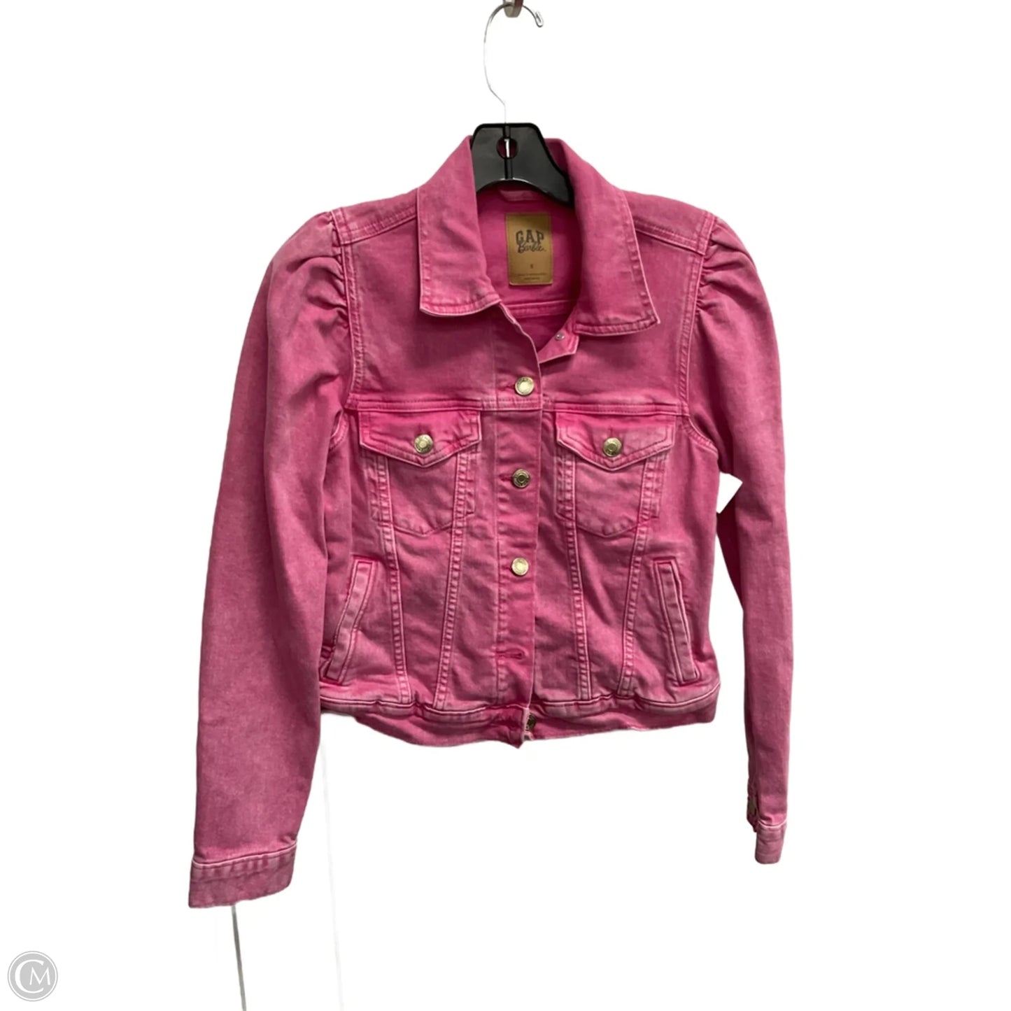 Jacket Denim By Gap In Pink Denim, Size: S
