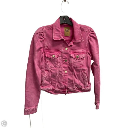 Jacket Denim By Gap In Pink Denim, Size: S