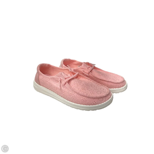 Shoes Flats By Hey Dude In Pink, Size: 8