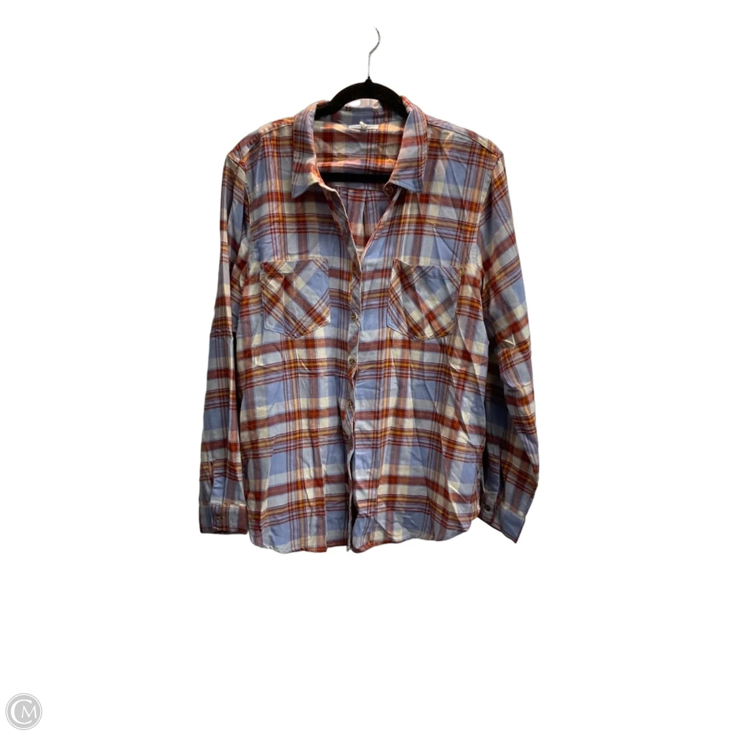 Top Long Sleeve By Maurices In Plaid Pattern, Size: Xl